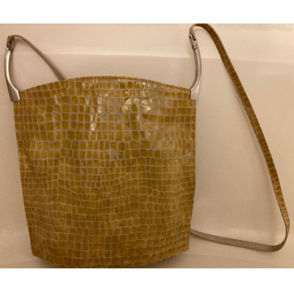 Cango & Rinaldi Golden Yellow Embossed Leather Purse
